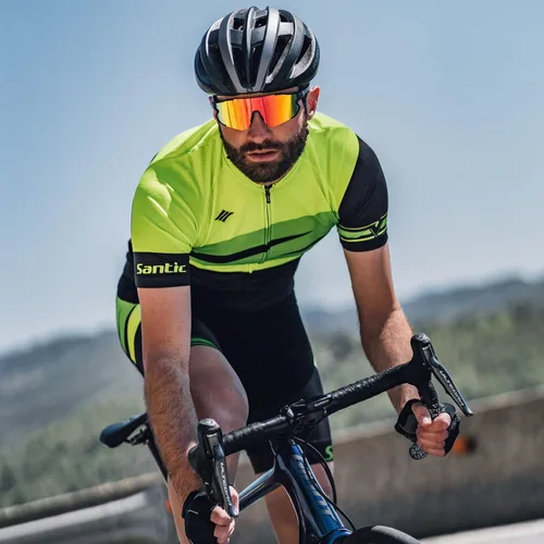 Vista 7 de Santic Men's Cycling Jersey Set Bib Shorts 4D Padded Short Sleeve Outfits Set Quick-dry
