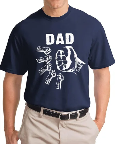 Vista 2 de Camiseta personalizada para abuelo, papá, nietos con nombre, regalos personalizados para papá y papá, regalos para el día del padre, abuelo.