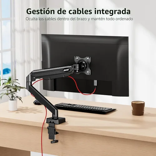 Vista 9 de Acer Soporte para monitor único, brazo de monitor totalmente ajustable compatible con pantallas de 17 a 34 pulgadas, montaje VESA con resorte de gas