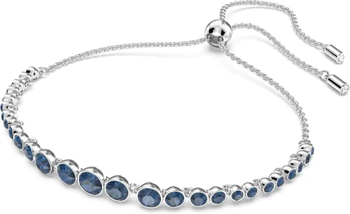 Vista 2 de Pulsera Swarovski Emily de tenis colección de joyería Cristales Azules - Tono Rodio