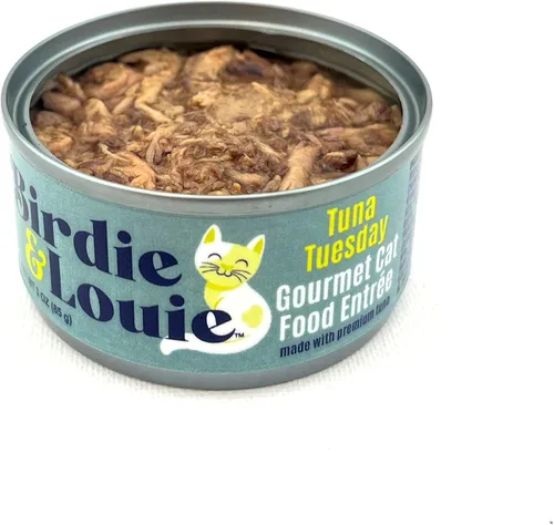 Vista 3 de Birdie & Louie Tuna Tuesday/Seafood Sunday Variety Pack Wet Cat Food Gourmet Entradas 3 Oz Latas a granel Caja de 24 latas