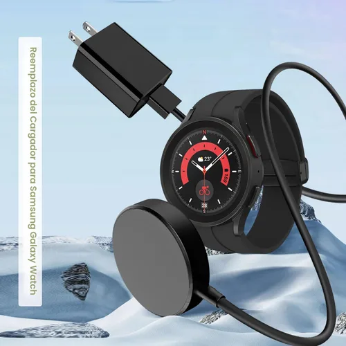 Vista 5 de Cargador de reloj compatible con Samsung Galaxy Watch 8/8 Classic, 7/6/Ultra, 5/5 Pro/4/4/6 Classic/3/Active 2/1, adaptador y cable de carga rápida