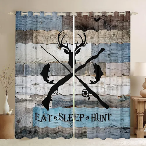 Vista 23 de Cortinas opacas de camuflaje con bandera estadounidense, regalo para niños, cortina de ventana de camuflaje verde con rayas negras, estrellas
