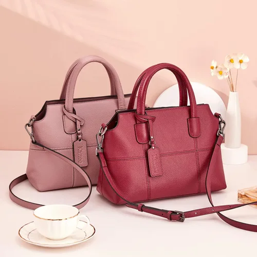 Vista 8 de Kattee - Bolsos de piel auténtica para mujer, bolsos de mano suaves para mujer