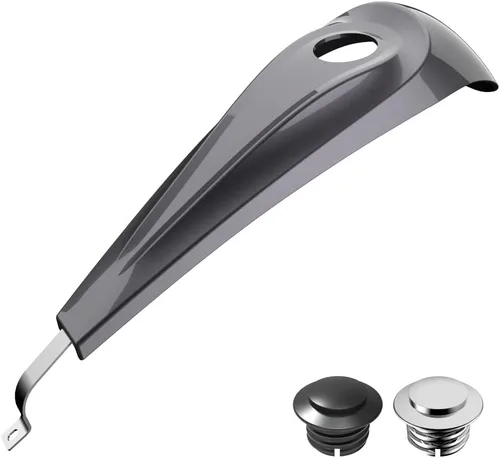 Vista 99 de Consola de tanque de perfil bajo para Harley Touring 2008+, whisky ámbar, panel de combustible de tablero liso y tapa de tanque de gasolina cromada