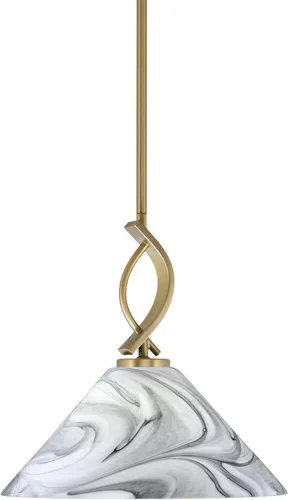 Vista 84 de Toltec Lighting Cavella Stem Colgado Mini colgante, acabado grafito, vidrio de muselina blanca de 4 pulgadas