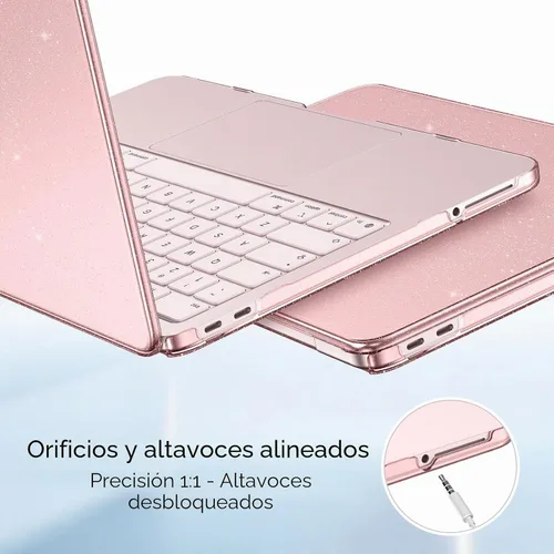 Vista 6 de EooCoo Funda para MacBook Neo de 13 pulgadas 2026, 100% color coincidente Blush brillante