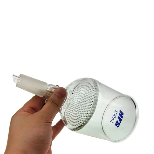 Vista 6 de HFS (R) Buchner - Embudo de filtro, junta 24/40, frita fina, vidrio de borosilicato alto, 3.4 fl oz, filtración de precisión para uso en laboratorio