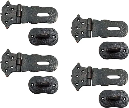 Vista 11 de Adonai Hardware Paran - Cerrojo de seguridad de hierro fundido antiguo resistente (4 pulgadas x 2 unidades, latón antiguo) para cofre del tesoro