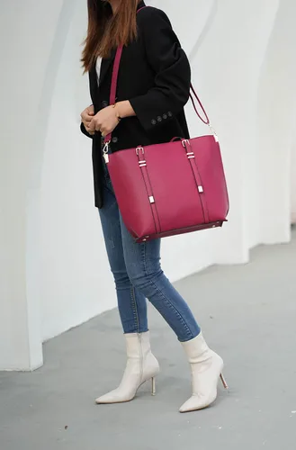 Vista 4 de MKF Collection Mia K - Bolso de mano y cartera para mujer, de piel vegana, con asa