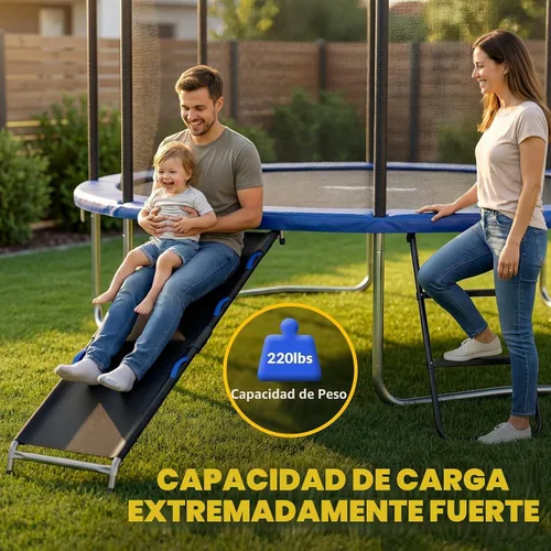 Vista 4 de Kit de diapositivas de escalera de trampolín, accesorios para trampolín incluyen tobogán y escalera