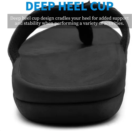 Vista 4 de Sandalias ortopédicas para hombre con soporte de arco para fascitis plantar, pies planos, para interiores y exteriores, sandalias de playa