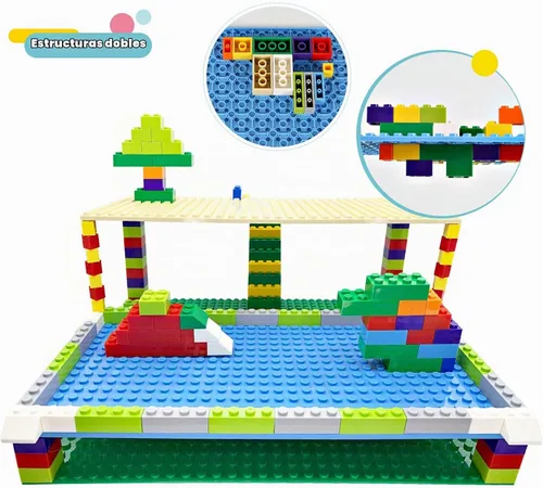 Vista 4 de Placas base clásicas compatibles con ladrillos y placas base, juego combinado de base de construcción de 10 x 10 pulgadas y 10 x 5 pulgadas, placas