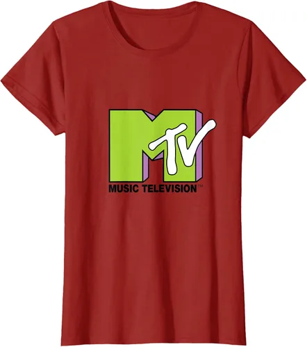 Vista 48 de Camiseta de tratamiento de relleno con logotipo MTV verde lima y morado, Negro, S Azul Marino