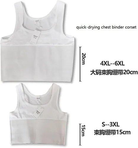 Vista 2 de BaronHong Tomboy Trans Lesbian Pullover Half Length Chest Binder Corset Short Tank Top