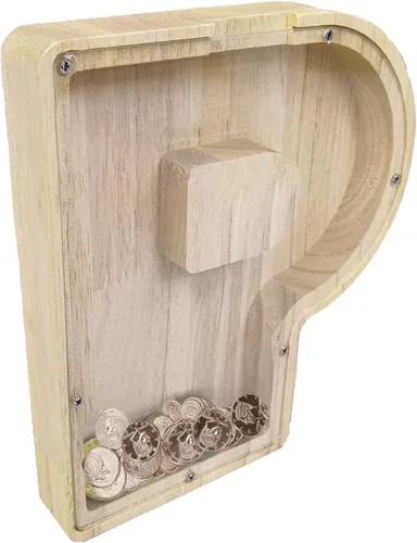 Vista 14 de FixtureDisplays® Alcancía de madera para gatos, alcancía de ahorro para niños, bonita moneda de recuerdo para niños y niñas, es un regalo único
