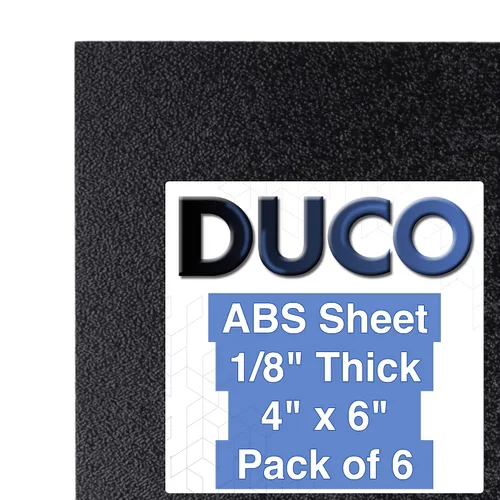 Vista 41 de Duco - Lámina de plástico ABS fabricada en Estados Unidos de 1/8 de pulgada de grosor, 4 x 6 pulgadas, paquete de 2 paneles termoplásticos negros