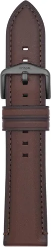 Vista 12 de Fossil Correa de reloj de piel LiteHide™ marrón oscuro de 0.866 in para hombre Cuero negro/Plateado