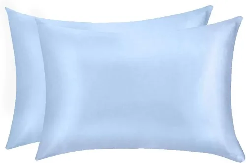 Vista 6 de Jocoku Juego de 2 fundas de almohada 100% seda de morera para cabello y piel, súper suaves y transpirables, tamaño estándar de seda natural Gris