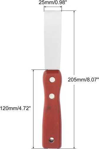 Vista 2 de uxcell Raspador de masilla 1" acero inoxidable masilla cuchillos mango de madera para yeso masilla masilla