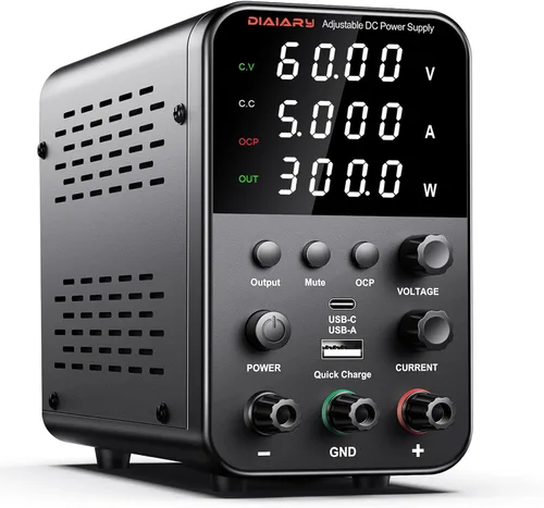 Vista 8 de Fuente de alimentación de CC variable, fuente de alimentación de banco de CC regulada de conmutación ajustable de 32 V 5 A con modo de carga