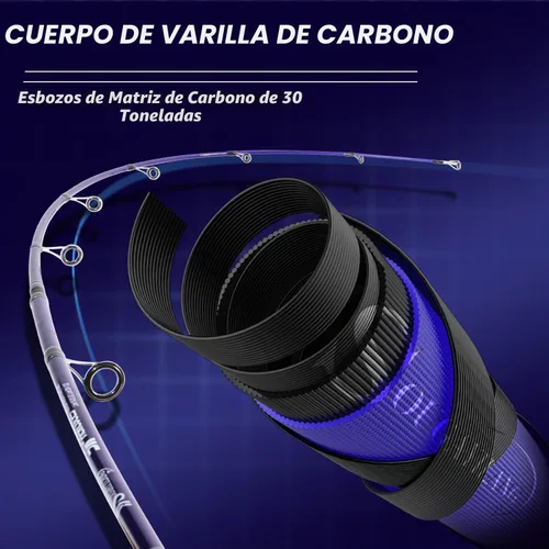 Vista 4 de Sougayilang Cañas de pescar de agua salada, cañas giratorias de 7 pies y cañas de fundición con asas de EVA