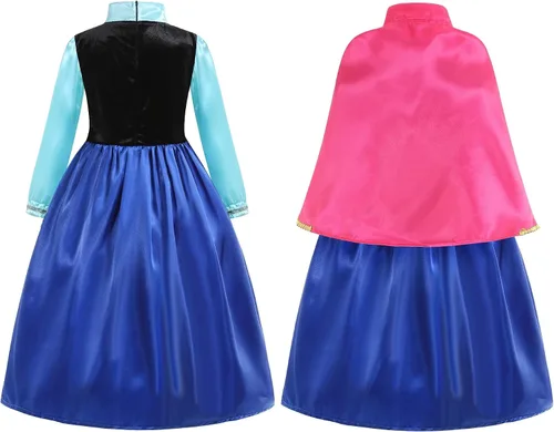 Vista 4 de Disfraz de princesa para niñas disfraz de cosplay con accesorios de capa fiesta de cumpleaños y Navidad