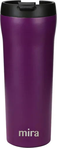 Vista 11 de MIRA Taza de viaje para café de 12 onzas, vaso aislado de acero inoxidable con tapa a prueba de fugas, taza para bebidas calientes y frías