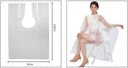 Vista 6 de 100 capas desechables de peluquería, 51 x 36 pulgadas, impermeable, para peluquería, para peluquería, para niños y adultos
