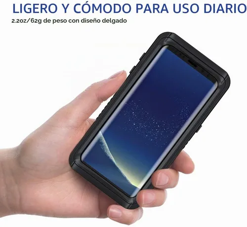 Vista 2 de Lanhiem Funda para Samsung Galaxy S8, IP68 impermeable a prueba de polvo con protector de pantalla integrado, resistente a prueba de golpes