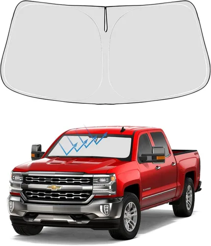 Vista 233 de Proadsy Parasol para parabrisas Rivian R1S 2022-2025 2026 de 4 capas plegable, protector de parasol frontal que bloquea los rayos UV, mantiene