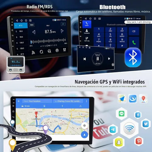 Vista 3 de [4G+64G] Radio de coche para Mazda 2 2007-2014 con CarPlay Android Auto, pantalla táctil de 9 pulgadas, Android 15 Mazda 2 estéreo para automóvil