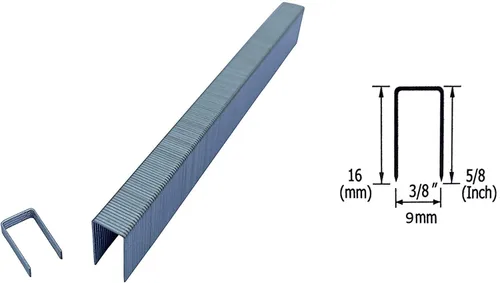 Vista 4 de 3PLUS Grapas de alambre fino galvanizado de calibre 22 71/16 de 3/8 de pulgada (0.354 in) de longitud de pierna de 5/8 pulgadas, 10,000 por caja
