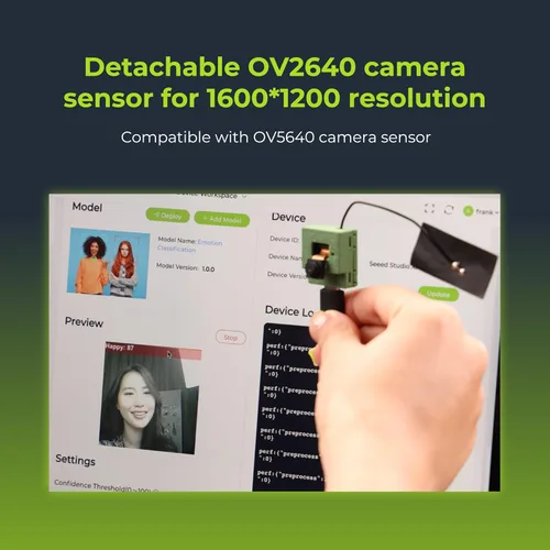 Vista 3 de Seeed Studio XIAO ESP32 S3 Sense - Wi-Fi de 2.4 GHz, BLE 5.0, sensor de cámara OV2640, micrófono digital, PSRAM de 8 MB, flash de 8 MB, carga