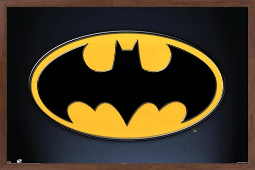 Vista 16 de Trends International DC Comics - Póster de pared de Batman con símbolos, 14.725 x 22.375 pulgadas, versión enmarcada de madera de granero