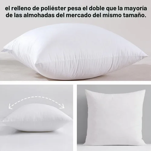Vista 2 de HITO 12x20 Insertos de almohada (Juego de 2) - Fundas de almohada decorativas 100% algodón con relleno de alternativa al plumón, color blanco