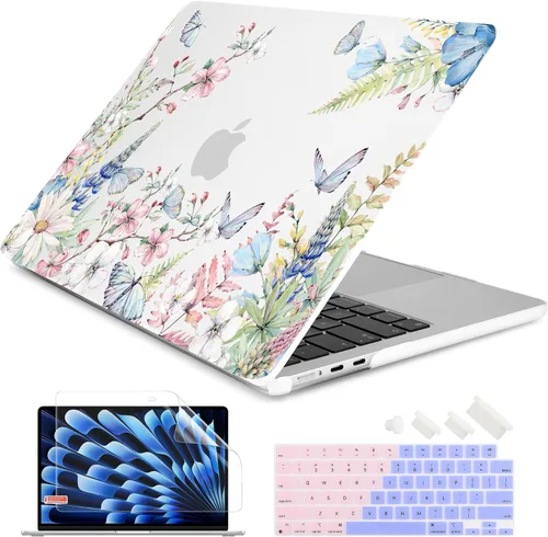 Vista 20 de Batianda Estuche Premium para Nuevo MacBook Air de 15 Pulgadas 2025 M4 2024 2023 con Chip M3 M2 Modelo A3241/A3114/A2941, Estuche Protector de Olas