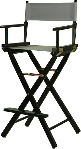 Vista 128 de Casual Home - Silla de director de 18 in, marco negro, lona negra, altura clásica Marco negro - Madera maciza