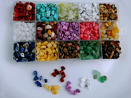 Vista 7 de Cuentas de piedras preciosas naturales de forma irregular, chips de piedra de cristal, energía curativa para la fabricación de joyas (15-1)