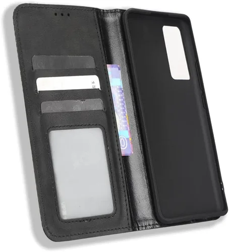 Vista 3 de Funda para BLU Bold N2, funda de piel sintética para BLU Bold N2, funda para BLU Bold N2 5G N0050UU Funda de piel sintética negra Negro