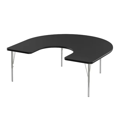 Vista 7 de Correll - Mesa rectangular de actividades para el aula de 24 x 36 pulgadas, altura ajustable (19-29 pulgadas), granito negro, parte superior