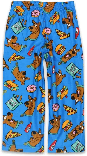 Vista 2 de Scooby-Doo Scooby Snacks - Pantalones de pijama de franela para niños (azul, 6), Azul