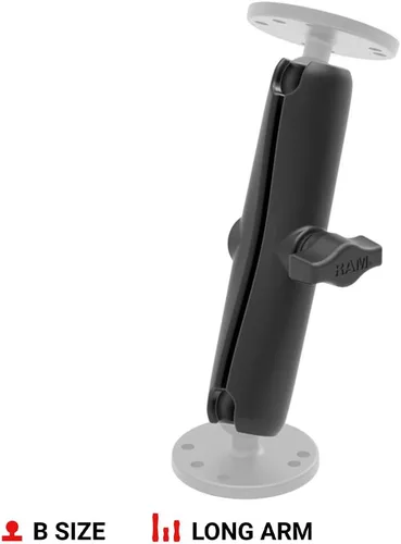 Vista 2 de RAM Mounts RAM-B-201U-C - Brazo de doble zócalo (largo compatible con componentes de bola de 1 pulgada de tamaño RAM B) Brazo conector de aluminio