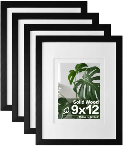 Vista 44 de Egofine - Marcos de fotos de 4 x 6 pulgadas (4 unidades) cubiertos por plexiglás, para fotos de 3 x 4.5 pulgadas / 3.5 x 5 pulgadas con paspartú