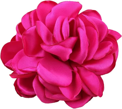 Vista 8 de Huralona 10 flores de cinta de satén para manualidades, lazo, boda, diciembre, vintage, flores de tela, rosas artificiales para tocado, apliques