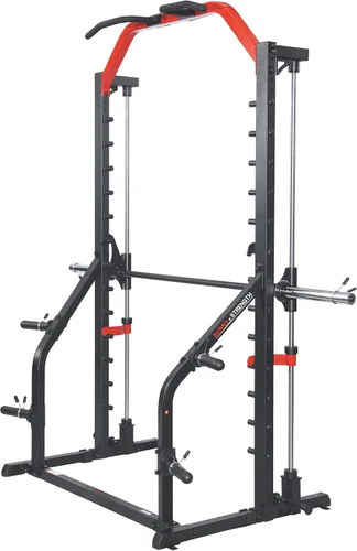 Vista 8 de Sunny Health & Fitness Olympic Smith - Estante para sentadillas con barra