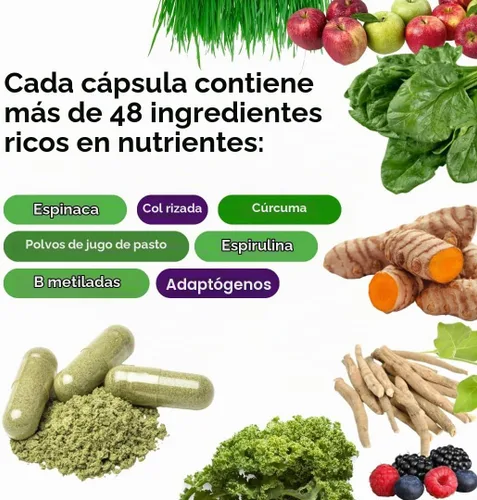 Vista 2 de Paradise Herbs Earth's Blend Multivitamínico con hierro, 120 cápsulas