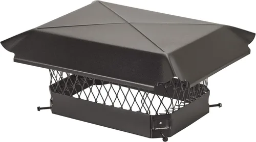 Vista 2 de Draft King CBO913 - Tapón de chimenea de acero galvanizado negro con perno, 9 x 13 pulgadas