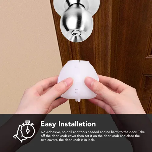 Vista 3 de EUDEMON Paquete de 6 cubiertas para pomos de puerta de seguridad para bebés
