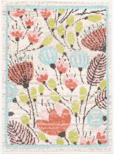 Vista 3 de Unique Loom Whimsy Collection - Alfombra rectangular de 2 pies 2 pulgadas x 2 pies 11 pulgadas, marfil/negro